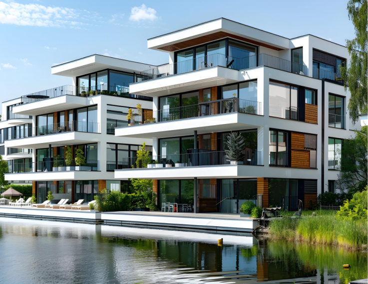 Modern apartman cepheleri ve ortak yaşam alanları